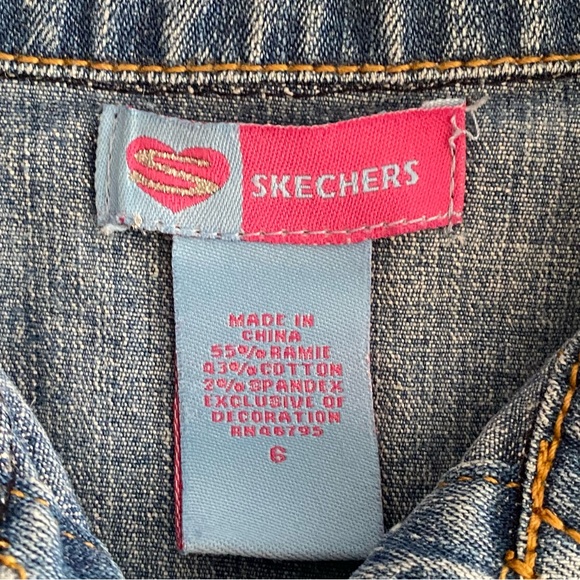 Skechers Vintage 00's y2k Long Sleeves Denim Jean Dress Girl's Size 6 - Picture 12 of 16